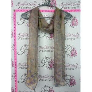 Lightweight Sheer Polka Dot Scarf in Taupe and Lavender